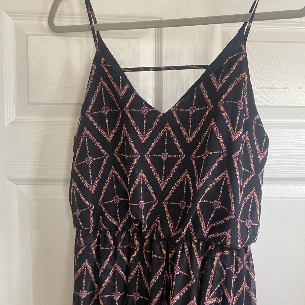 Sienna Sky Black and Purple Geometric Dress